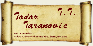 Todor Taranović vizit kartica